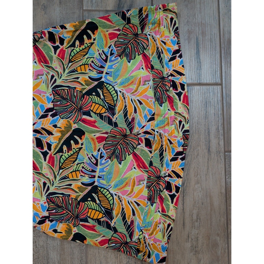 C&C California Shift Dress Womens XS Multicolor Tropical Leaf Linen Pockets - Picture 5 of 16